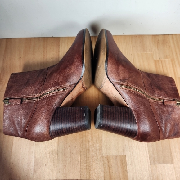 Cole Haan Nike Air Collab Boots Women's 9 Brown Leather Stacked Heel Side Zipper - Picture 12 of 14